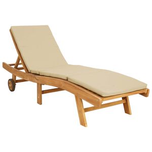 vidaXL Tumbona Poli&eacute;ster Marr&oacute;n y Beige