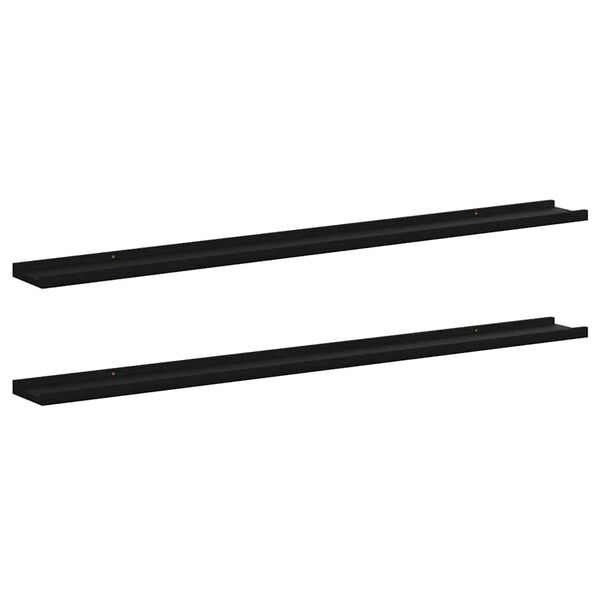 vidaXL Estantes de pared 2 unidades negro 115x9x3 cm