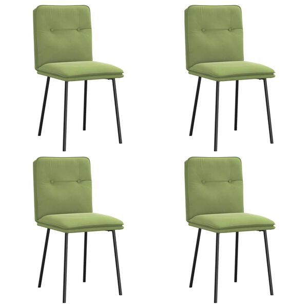 vidaXL Sillas de comedor 4 unidades terciopelo verde claro