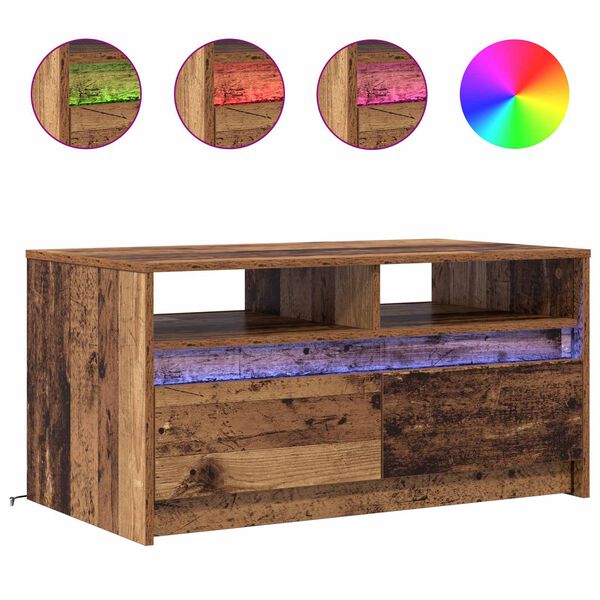 vidaXL Mesa de Caf&eacute; Madera vieja 90 x 50 x 45 cm Madera de ingenier&iacute;a