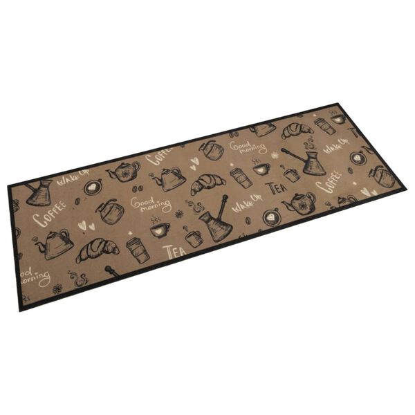 vidaXL Alfombra de cocina lavable terciopelo marrón Morning 60x180 cm