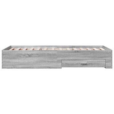 vidaXL Cama con cajones madera de ingeniería gris Sonoma 90x190 cm
