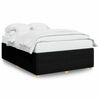 vidaXL Cama sin colch&oacute;n tela negro 140x200 cm