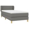 vidaXL Cama box spring con colch&oacute;n tela gris oscuro 100x200 cm