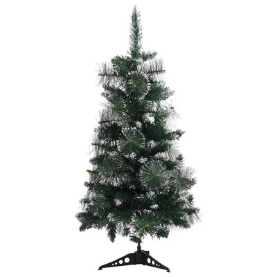 vidaXL Árbol Navidad artificial con soporte PVC verde y blanco 90 cm