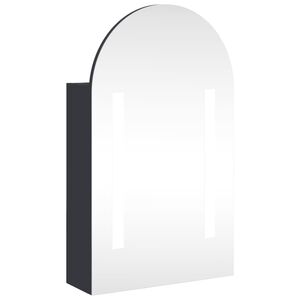 vidaXL Mueble de ba&ntilde;o con espejo arqueado y luz LED gris 42x13x70 cm