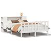 vidaXL Cama con estanter&iacute;a sin colch&oacute;n madera maciza blanca 160x200 cm