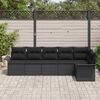 vidaXL Conjunto de sof&aacute; de jard&iacute;n 6 pcs Negro rat&aacute;n sint&eacute;tico
