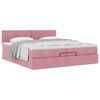 vidaXL Estructura cama otomana con colch&oacute;n terciopelo rosa 200x200 cm