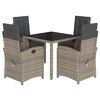 vidaXL Set comedor de jard&iacute;n 5 piezas con cojines rat&aacute;n sint&eacute;tico gris