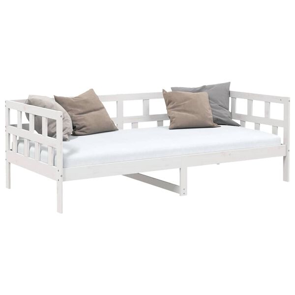 vidaXL Sof&aacute; cama madera maciza de pino blanco 90x190 cm