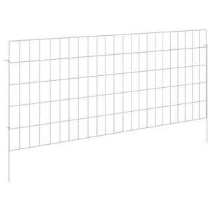 vidaXL Valla de Jard&iacute;n con Estacas 24 pcs 115 x 50 cm Mesh Plateado