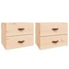 vidaXL Mesitas de noche de pared 2 uds 50x36x40 cm