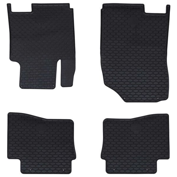 vidaXL Alfombrilla de Coche 4 pcs Negro Goma
