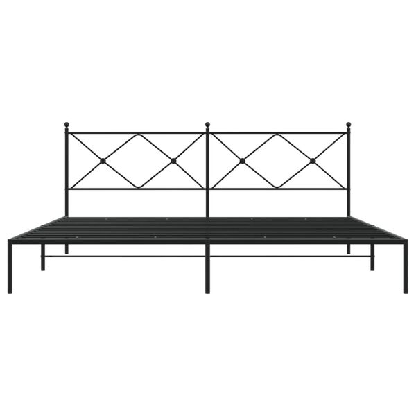 vidaXL Estructura cama sin colchón con cabecero metal negro 193x203 cm