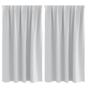 vidaXL Cortinas Opacas con Anillas 2 pcs Gris P&aacute;lido 140 x 140 cm