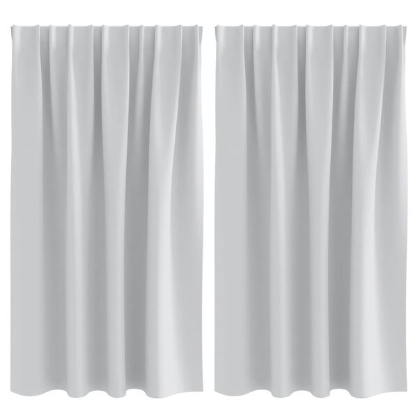 vidaXL Cortinas Opacas con Anillas 2 pcs Gris P&aacute;lido 140 x 140 cm