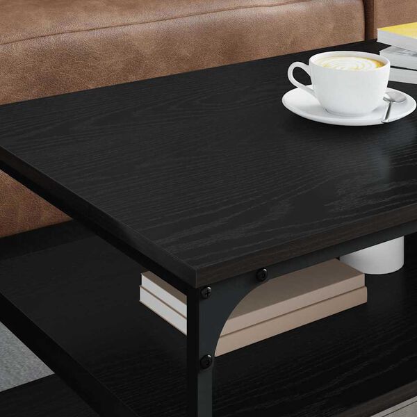 vidaXL Mesa de Caf&eacute; Roble Negro 100 x 50 x 45 cm Madera contrachapada