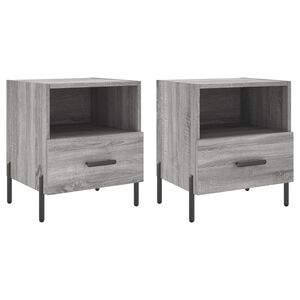 vidaXL Mesitas noche 2 uds madera ingenier&iacute;a gris Sonoma 40x35x47,5 cm