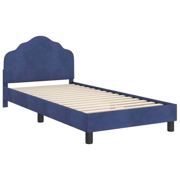 vidaXL Cama para niños con cabecero Azul Policía 90 x 190 cm