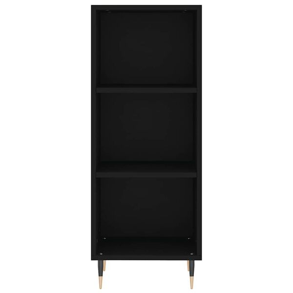 vidaXL Aparador de madera de ingeniería negro 34,5x32,5x90 cm