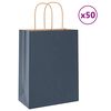 vidaXL Bolsas de papel con asas 50 uds azul 21x11x28 cm