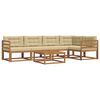 vidaXL Conjunto de sof&aacute;s de exterior 6 uds. Natural y Beige