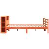vidaXL Cama con estanter&iacute;a sin colch&oacute;n madera maciza marr&oacute;n 200x200 cm
