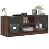 vidaXL Mueble de TV con puertas de vidrio marr&oacute;n roble 102x37x42 cm