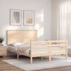 vidaXL Estructura de cama con cabecero madera maciza 140x190 cm