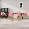 vidaXL Silla de comedor giratoria 6 uds terciopelo rosa