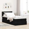 vidaXL Cama otomana con colch&oacute;n negra 90x200 cm tela