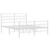vidaXL Estructura cama sin colchón con estribo metal blanco 120x200 cm