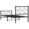 vidaXL Estructura cama sin colchón con estribo metal negro 75x190 cm