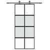 vidaXL Puerta corredera vidrio templado y aluminio negra 90x205 cm