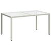 vidaXL Mesa jard&iacute;n vidrio templado rat&aacute;n sint&eacute;tico 150x90x75 cm blanco