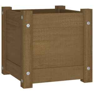 vidaXL Jardinera de madera maciza de pino marr&oacute;n 31x31x31 cm