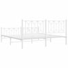 vidaXL Estructura cama sin colch&oacute;n con estribo metal blanco 183x213 cm