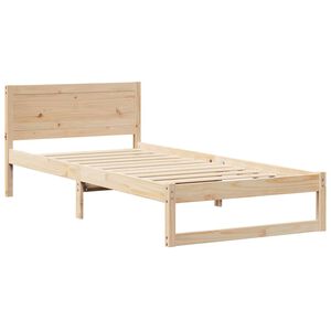vidaXL Estructura de cama Natural 75 x 190 cm Madera de pino macizo