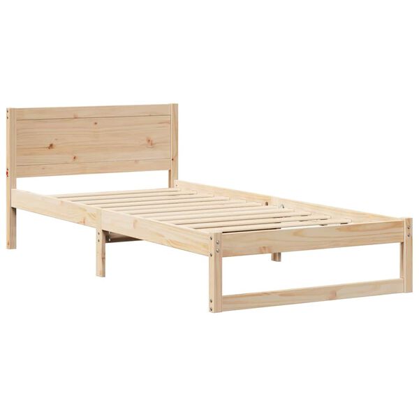 vidaXL Estructura de cama Natural 75 x 190 cm Madera de pino macizo