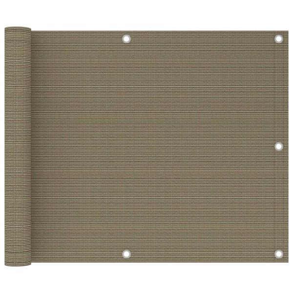 vidaXL Toldo para balcón HDPE gris taupe 75x300 cm