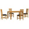 vidaXL Conjunto de comedor 5 uds. Negro Madera de Roble S&oacute;lido