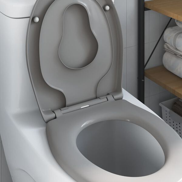 vidaXL Asiento de WC Gris 44,5 x 37,3 x 4,3 cm Duroplast