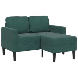 vidaXL Sof&aacute; de 2 plazas con chaise longue forma L verde oscuro 125 cm