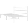 vidaXL Estructura cama sin colch&oacute;n con cabecero metal blanco 100x190cm