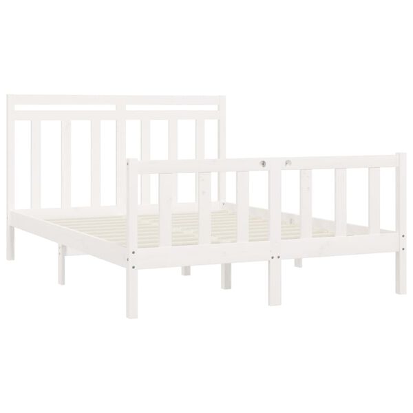vidaXL Estructura de cama madera maciza de pino blanca 150x200 cm