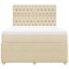 vidaXL Cama box spring con colch&oacute;n tela color crema 140x200 cm