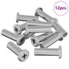 vidaXL Tuerca de Bloqueo 12 uds. Plateado M6 x 25 mm Acero