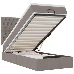 vidaXL Cama otomana con colch&oacute;n tela gris pardo 100x200 cm