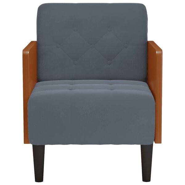 vidaXL Sill&oacute;n con reposabrazos Terciopelo Gris Oscuro 55 cm